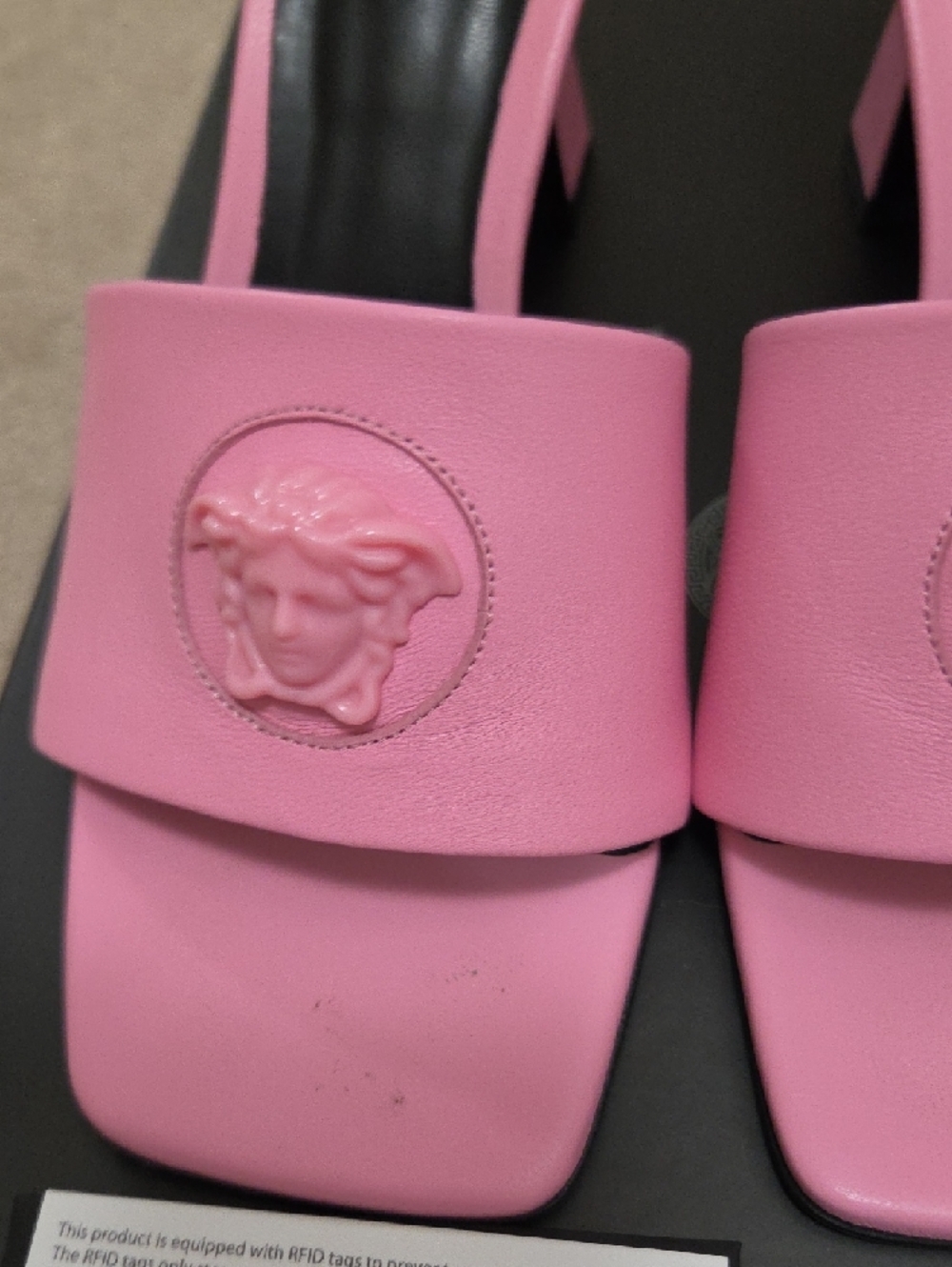 Versace Hot Pink Medusa Slide Heels - Picture 3 of 6